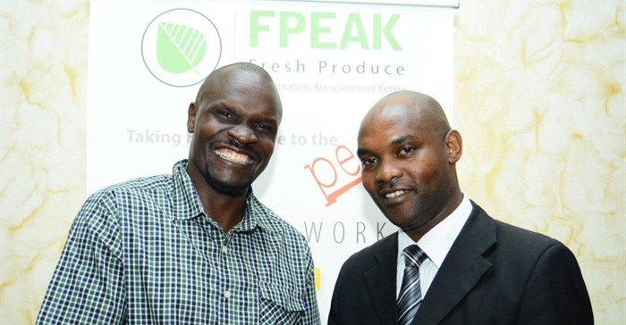 Left to Right: Fresh Produce Exporters Association of Kenya Chairman Apollo Owuor welcomes newly-appointed Chief Executive Officer, Hosea Machuki to the association