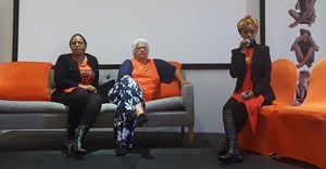 L-R: Mercia Mserumule, Edcon executive for CSI & Sustainability; Tina Thiart, director of the 1000 Women Trust; and Phindi Gule, marketing and communications director of Edcon.