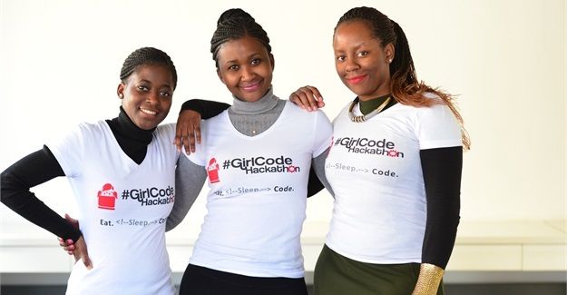 GirlCode founders from left: Jeanette Theu, Tinyiko Simbine and Zandile Keebine.