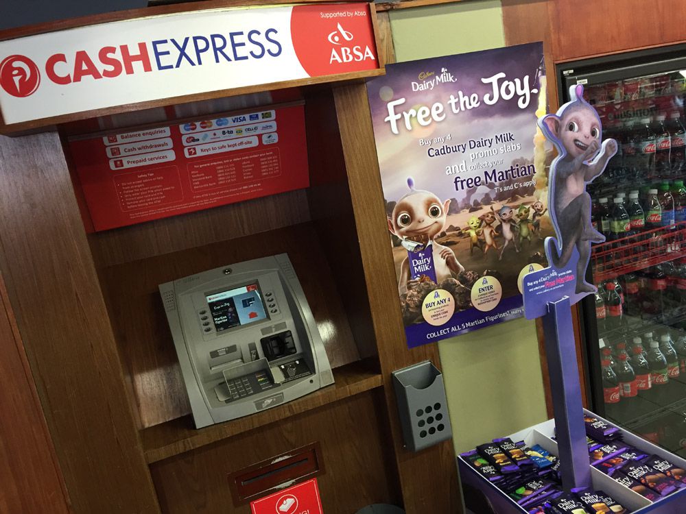 Cadburys Martian's abducting ATM screens across South Africa