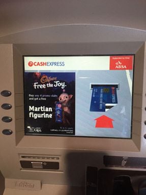 Cadburys Martian's abducting ATM screens across South Africa