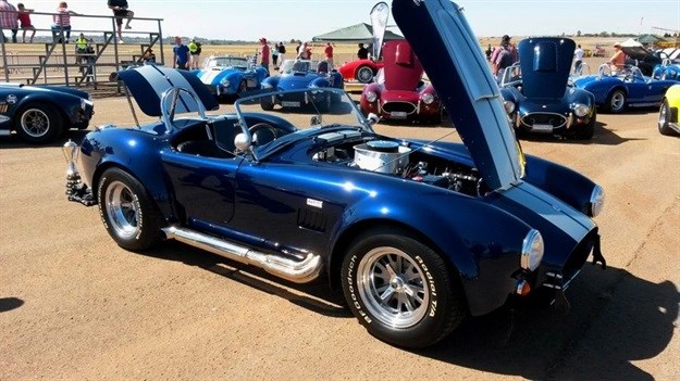 Cobra Concours typical scene. Long-time member Willem Stieler's 427 SC Cobra replica, which won the Concours South Africa Retro Mod category.