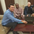 From left to right: Bernard Cassar, Paul Umoh, Otto Stehlik, Kenny Mwandu, Emeka Nwandu - BON Hotel Sunshine Enugu
