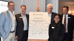 From left to right: Joep Schoof, Chairperson: FEDHASA Cape Hotels segment; Jeff Rosenberg, Chairperson: FEDHASA Cape; Alan Winde, Minister of Economic Opportunities, Western Cape; Chris Godenir, Alternate: FEDHASA Cape Hotels segment and councillor Xanthea Limberg, mayoral committee member for informal settlements, water and waste services and energy.