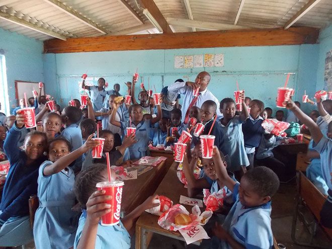 Pupils of Sibonese Primary School with their KFC