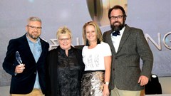 L to R: Pieter Verwey (creative director) with the Pendoring in hand, Karen Meiring (director and head of Kyknet), Michelle Porter (client service director), and Aldri van Jaarsveld (managing director/art director).
