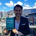 Meltwater CEO Jorn Lyseggen with his book, Outside Insight.