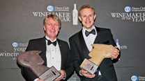 Diners Club 2017 Winemaker of the Year Christiaan Groenewald (Eagle's Cliff Wines) and Young Winemaker of the Year Wade Roger-Lund (Jordan Estate) with their trophies.