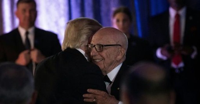 US president, Donald Trump and media mogul, Rupert Murdoch. Image credit: .