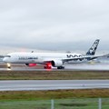 Airbus A350-1000 test aircraft taking off at Toulouse Blagnac airport, France