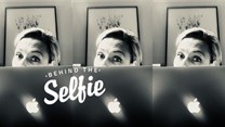 Pfeiffer behind the selfie, behind the screen.