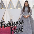 Ava DuVernay on the 89th Oscars red carpet in 2017.  Original image © Tyler Golden on ABC.  Cropped with #FairnessFirst logo overlay under Creative Commons terms.