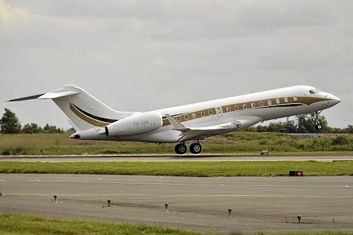 Tracker disconnected: The Guptas’ infamous Bombardier Global 6000 registered as ZS-OAK would be unable to fly legally anywhere in the world if an application by Export Development Canada to have it deregistered succeeds. Picture: Business Day/Supplied