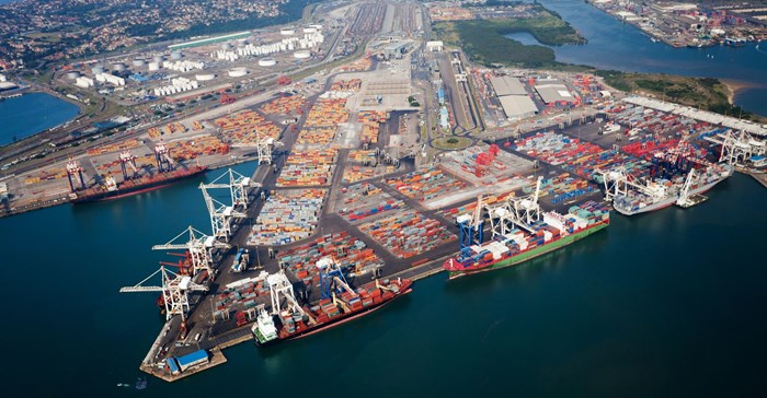 Aerial view of Durban Harbour