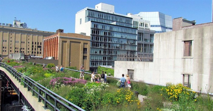 The plantings of New York’s High Line Park were inspired by plants that had naturally colonised the disused railway viaduct. By David Berkowitz, New York, , CC BY 2.0,