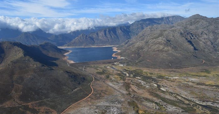 The Berg River Dam on 7 March 2018 about 48% full.