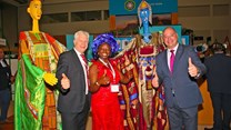 Western Cape Minister of Economic Opportunities, Alan Winde, alongside James Vos, MP Shadow Minister of Tourism at WTM Africa in 2017