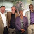 Director-General for the Department of Environmental Affairs, Nosipho Jezile-Ngcaba with the Fund's CEO Paul Zille, Chairman Mavuso Msimang and board members David Frost and Yolan Friedmann at the launch on 2 May 2018 in Johannesburg.