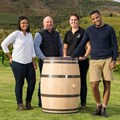 Left to right: Gynore Fredericks, Andre Kotze (MD of Cape Cooperage Group), Elouise Kotze, Morgan Steyn