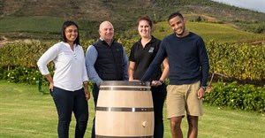 Left to right: Gynore Fredericks, Andre Kotze (MD of Cape Cooperage Group), Elouise Kotze, Morgan Steyn