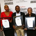 Shortlisted authors for the 2018 Allan Paton Award: Sisonke Msimang (Always Another Country- A Memoir of Exile and Home); Dr Bongani Ngqulunga (The Man Who Founded the ANC: A Biography of Pixley Ka Isaka Seme); Thuli Nhlapo ( Colour Me Yellow- Searching For My Family's Truth); Bongani Siqoko, editor of the Sunday Times; Thandeka Gquleka (No Longer Whispering to Power- The Story of Thuli Madonsela); and Russel Clarke from Bookstorm representing Stuart Doran (Kingdom, Power, Glory- Mugabe, Zanu and the Quest for Supremacy, 1960-187). © Masi Losi.
