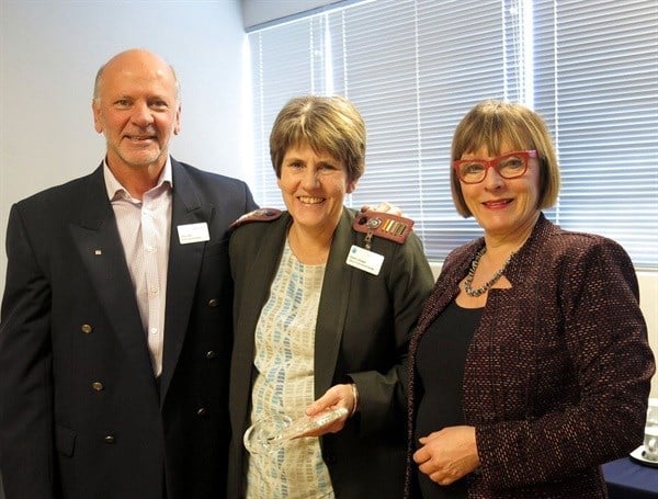 A proud GM, Clive Lake, Karin Lategan and CEO of COHSASA, Jacqui Stewart who handed over the trophy.