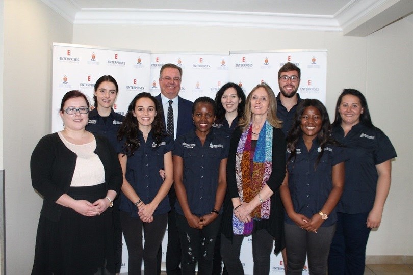 2018 UP Campus Tours team with Ms Charlene Herselman (Lecturer in the Department of Historical and Heritage Studies), Prof Karen Harris (Professor in the Department of Historical and Heritage Studies and Director, UP Archives) and Mr Deon Herbst (CEO, Enterprises UP).