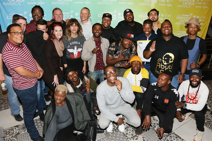 Some of this year’s #SavannaCCA nominees and other comedians who attended the nominee announcement on 11 July 2018 in Johannesburg