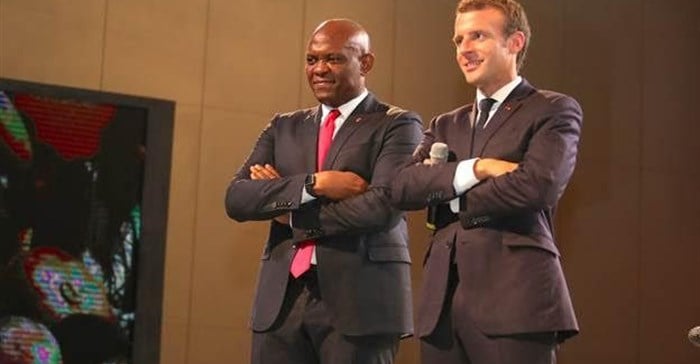 President of the French Republic, Emmanuel Macron and founder, Tony Elumelu Foundation and chairman of UBA Group, Tony O. Elumelu.