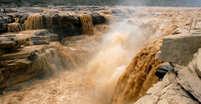 Hukou Waterfall of Yellow River, China. ,