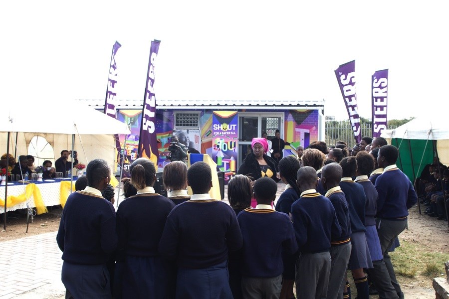 Steers funds Shout initiative in launching their fourth Shout 'dream station' library on Mandela Day