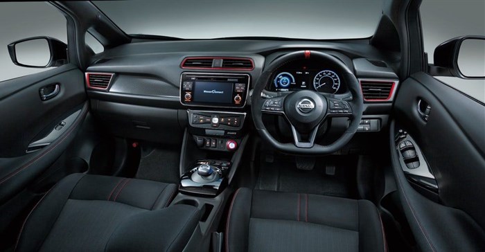 The interior has also been given a refresh in the Nissan Leaf Nismo.