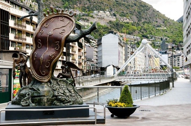 Andorra la Vella, Andorra - 22 May 22 2016: The 'Nobility of Time' is a Salvador Dali sculpture placed in the Piazza Rotonda in the capital city. | (c) Adrian Wojcik -