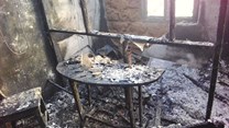 An alleged arson attack on Cameroon's Sky FM gutted the private community radio station in the Northwest Region town of Ndu destroying equipment, furniture, and the studio. Credit: Barnard Tata Gibip/CPJ Africa.