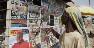 A newsstand in Ghana's capital, Accra, in 2016. Attackers abducted and beat a reporter for the Ghana News Agency on August 27 over his critical coverage of an opposition politician in Bawku. Credit: AP/Sunday Alamba/CPJ.