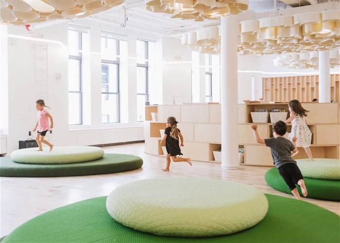 Big completes WeWork's first micro-school with super-elliptic objects in New York City