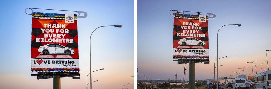 Toyota SA, FCB Joburg create beaded billboard as Corolla love letter