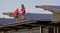 Rooftop solar installation at Black River Park in Cape Town