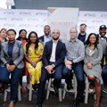 Eight small businesses make up the latest Property Point intake for Attacq. Front, centre left: Shawn Theunissen, head of corporate social responsibility at Growthpoint Properties and founder of Property Point. Front, centre right: Danny Vermeulen, empowerment specialist at Attacq.