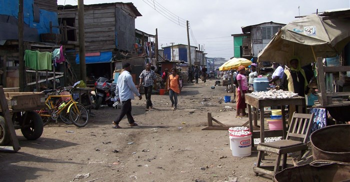 Slum neighbourhood in Accra, Ghana. Image source: