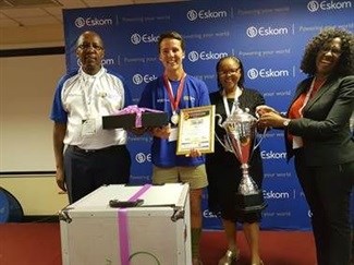 The overall winner of the Free State Mathematics competition, Willem Christiaan Botma from Landboudal High School in Jacobsdal.