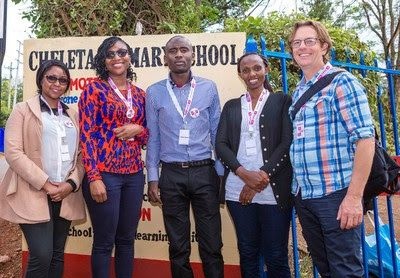 L to R: Employees from DHL Global Forwarding (Rahab Njeri, Sophie Katsenga, Victor Were, Sarah Njoroge) and Jonas Bygdeson from My Dream Now