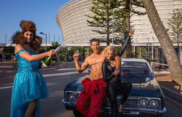 Media personality and model Ewan Strydom, International DJ and project manager of MCQP Candice Heyns, and performer Sasha Le Strange - Photography by Joffrey Hyman