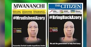 A screen shot from December 2017 displaying the front pages of Tanzanian newspapers Mwananchi and The Citizen, calling on the Tanzanian government to help find missing journalist Azory Gwanda.