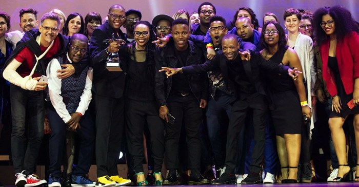 Joe Public United, on stage at Loeries 2018 after their 'Agency of the Year' win.