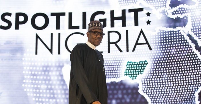 Nigeria’s President Muhammadu Buhari at the US-Africa Business Forum in New York in 2016. EPA/Drew Angerer