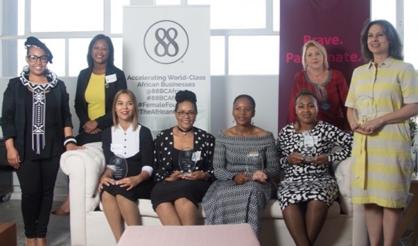 L to R (front): Antoinette Prophy, Suraya Williams, Precious Kyriakides, Mampho Sotshongaye, Olivia Ngweni and Robyn Clay.<p>L to R (back): Zandile Nyawo and Charmaine Lambert from Absa.