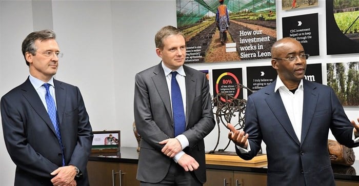 L to R: Nick O’Donohue, CEO of CDC Group Plc with Nic Rudnick – Group CEO of Liquid Telecom and Group Executive Chairman of Liquid Telecom’s parent company Econet, Strive Masiyiwa