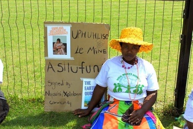 A Xolobeni villager protesting against mine development. Flickr/Patricia Alejandro