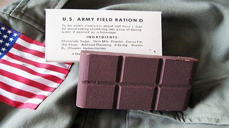 Hershey developed a heat-resistant chocolate bar for the Army in 1937. ,
